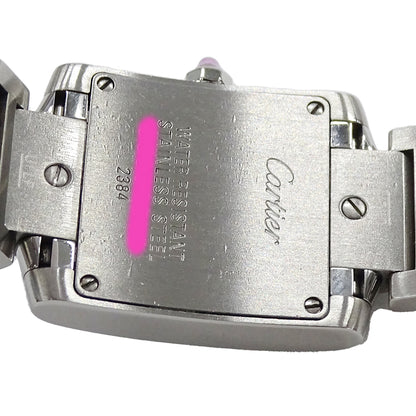 Cartier カルティエ タンクフランセーズ W51031Q3 レディース 腕時計 2006年クリスマス限定 クオーツ QZ ステンレス SS ピンク 磨き済み 【中古】