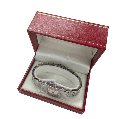 Cartier カルティエ タンクフランセーズ W51031Q3 レディース 腕時計 2006年クリスマス限定 クオーツ QZ ステンレス SS ピンク 磨き済み 【中古】