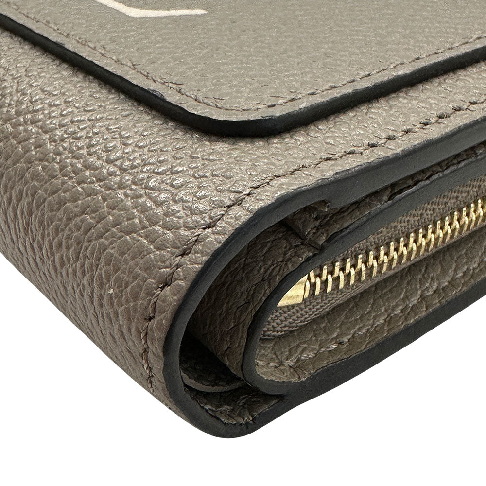 LOUIS VUITTON ルイ・ヴィトン ポルトフォイユ クレア 二つ折り財布 アンプラント トゥルトレールクレーム M60294 モノグラムアンプラント レディース 【中古】