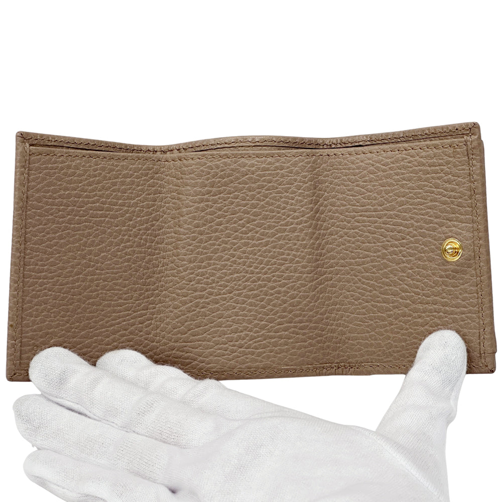 GUCCI グッチ コンパクトウォレット 三つ折り財布 プチマーモント GGマーモント ピンク 523277 レザー レディース 【中古】