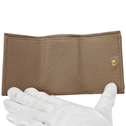 GUCCI グッチ コンパクトウォレット 三つ折り財布 プチマーモント GGマーモント ピンク 523277 レザー レディース 【中古】