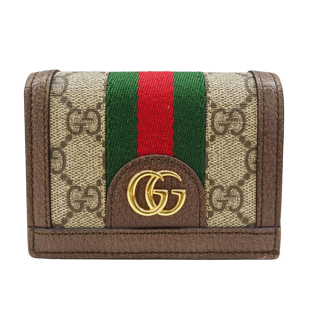 GUCCI グッチ GGカードケース ウォレット コインケース オフィディア ベージュ 523155 GGスプリームキャンバス レディース 【中古】