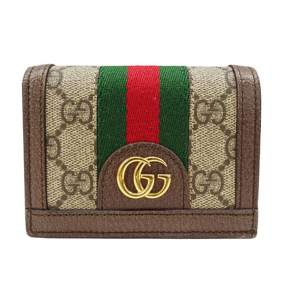 GUCCI グッチ GGカードケース ウォレット コインケース オフィディア ベージュ 523155 GGスプリームキャンバス レディース 【中古】