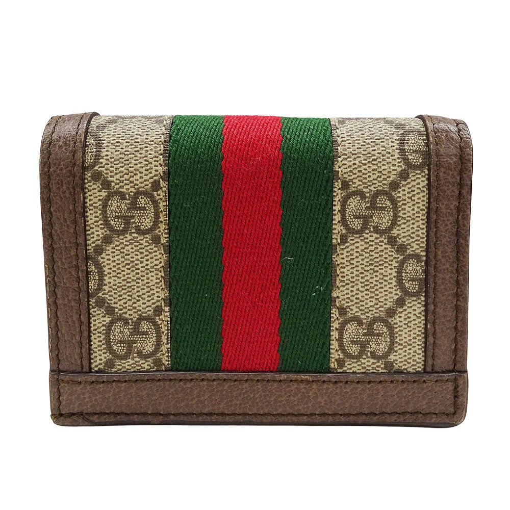 GUCCI グッチ GGカードケース ウォレット コインケース オフィディア ベージュ 523155 GGスプリームキャンバス レディース 【中古】