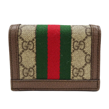 GUCCI グッチ GGカードケース ウォレット コインケース オフィディア ベージュ 523155 GGスプリームキャンバス レディース 【中古】