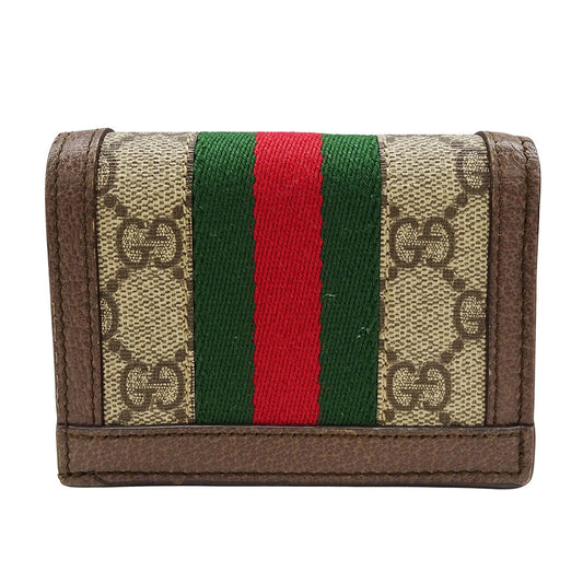 GUCCI グッチ GGカードケース ウォレット コインケース オフィディア ベージュ 523155 GGスプリームキャンバス レディース 【中古】