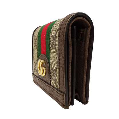 GUCCI グッチ GGカードケース ウォレット コインケース オフィディア ベージュ 523155 GGスプリームキャンバス レディース 【中古】