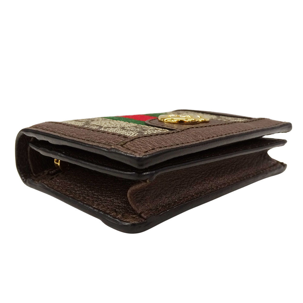 GUCCI グッチ GGカードケース ウォレット コインケース オフィディア ベージュ 523155 GGスプリームキャンバス レディース 【中古】