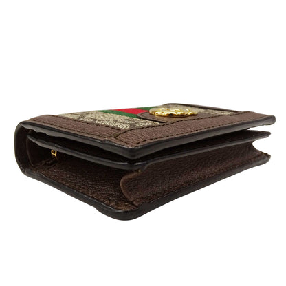 GUCCI グッチ GGカードケース ウォレット コインケース オフィディア ベージュ 523155 GGスプリームキャンバス レディース 【中古】