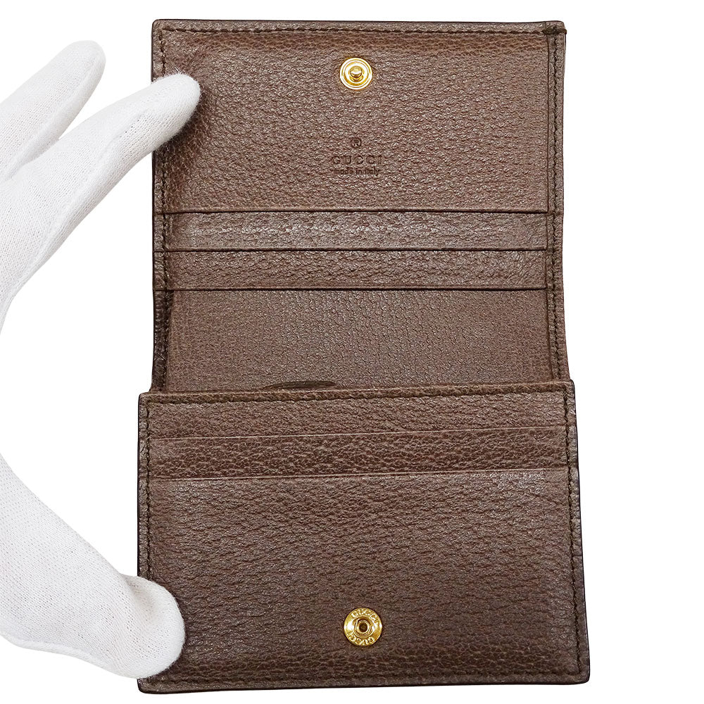 GUCCI グッチ GGカードケース ウォレット コインケース オフィディア ベージュ 523155 GGスプリームキャンバス レディース 【中古】