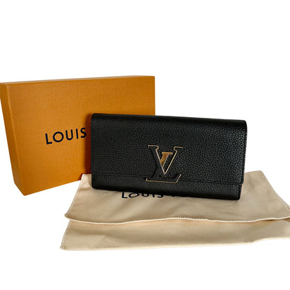 LOUIS VUITTON ルイ・ヴィトン ポルトフォイユ・カプシーヌ 長財布 ノワール ピンク M61248 レザー レディース 【中古】