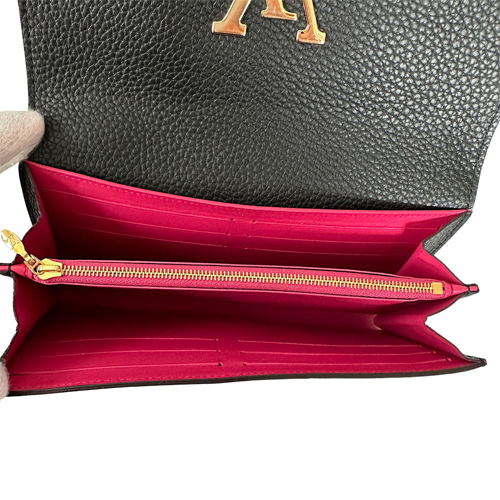 LOUIS VUITTON ルイ・ヴィトン ポルトフォイユ・カプシーヌ 長財布 ノワール ピンク M61248 レザー レディース 【中古】
