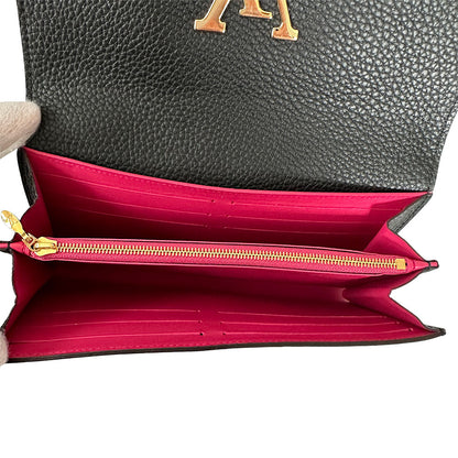 LOUIS VUITTON ルイ・ヴィトン ポルトフォイユ・カプシーヌ 長財布 ノワール ピンク M61248 レザー レディース 【中古】