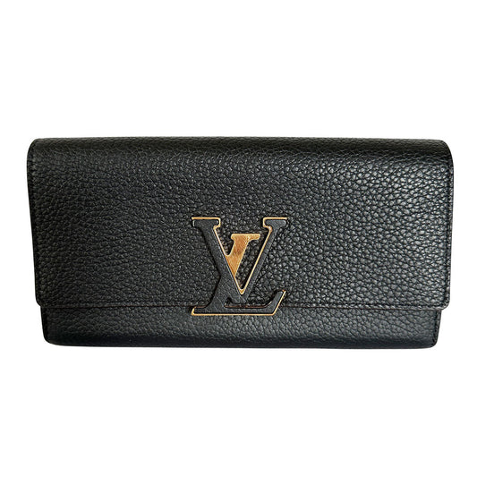 LOUIS VUITTON ルイ・ヴィトン ポルトフォイユ・カプシーヌ 長財布 ノワール ピンク M61248 レザー レディース 【中古】