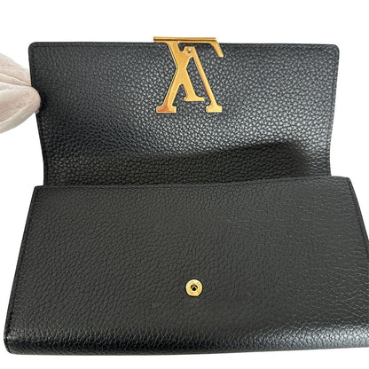 LOUIS VUITTON ルイ・ヴィトン ポルトフォイユ・カプシーヌ 長財布 ノワール ピンク M61248 レザー レディース 【中古】