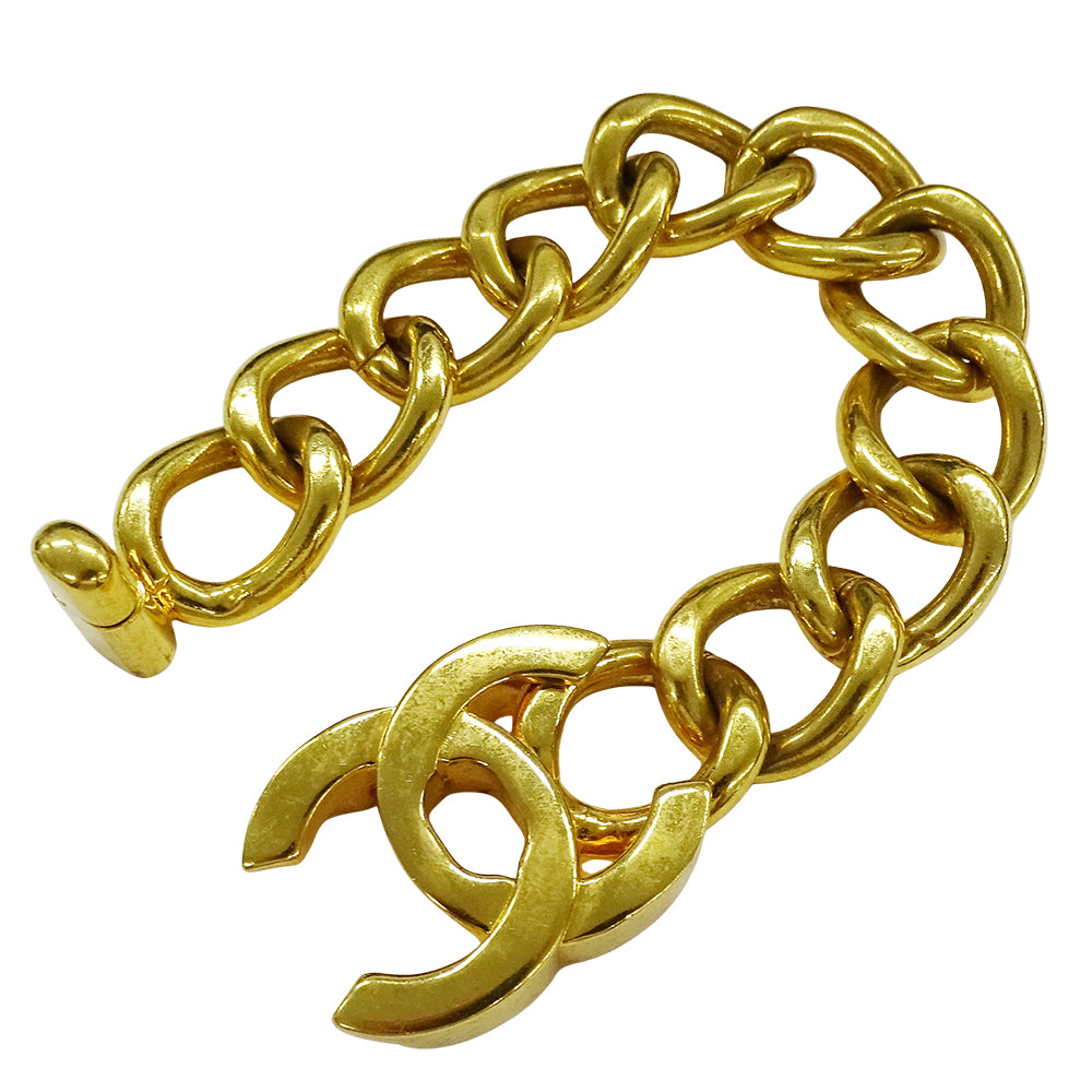 CHANEL シャネル ターンロック ブレスレット GP ゴールド レディース 【中古】