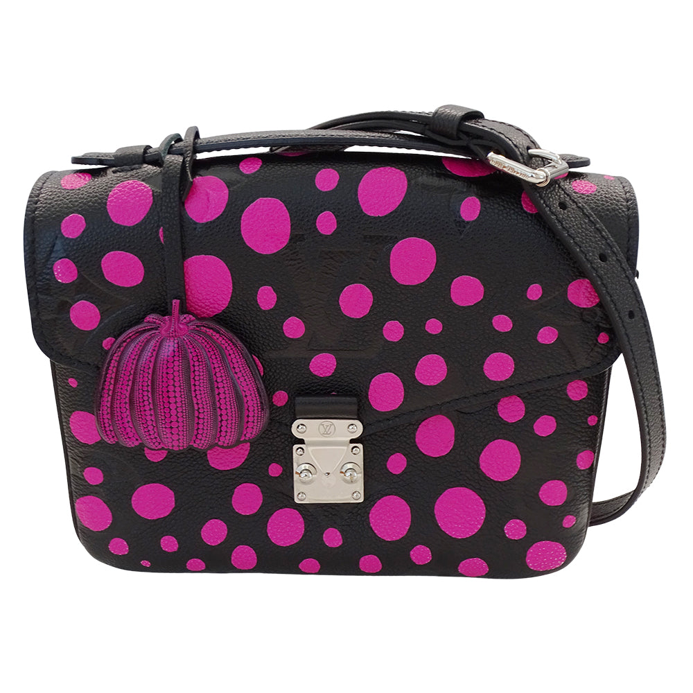 LOUIS VUITTON ルイ・ヴィトン LV×YK ポシェット･メティスMM ショルダーバッグ 草間彌生 ブラック ピンク M46420 モノグラムアンプラント レディース 【中古】