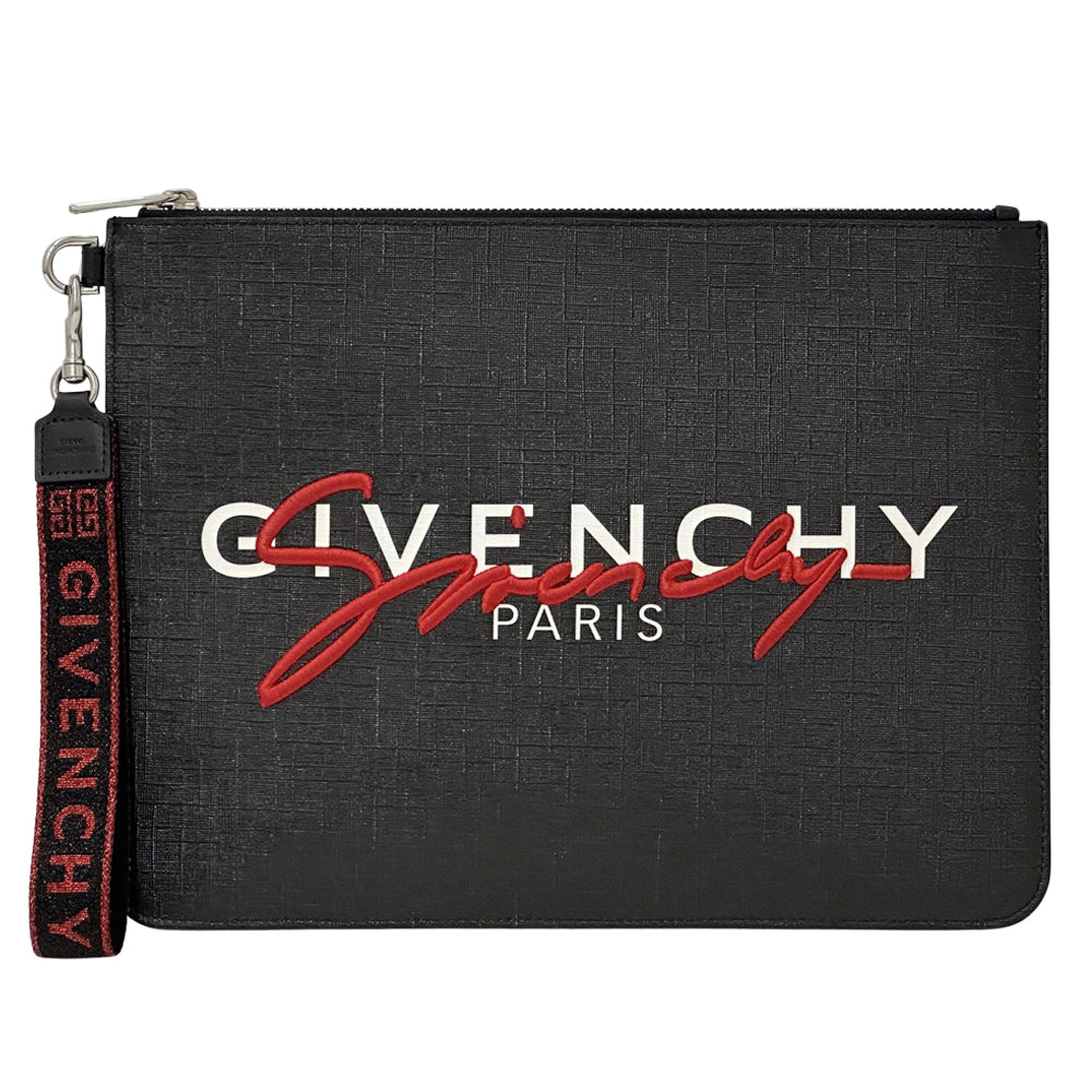 GIVENCHY ジバンシィ クラッチ・セカンドバッグ ブラック レッド PVC メンズ 【中古】