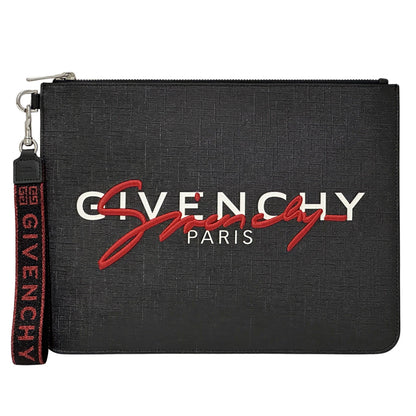 GIVENCHY ジバンシィ クラッチ・セカンドバッグ ブラック レッド PVC メンズ 【中古】