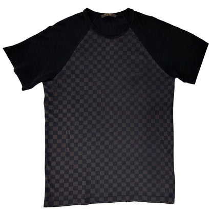 LOUIS VUITTON ルイ・ヴィトン 半袖Ｔシャツ ダミエ ブラック ブラウン コットン メンズ 【中古】