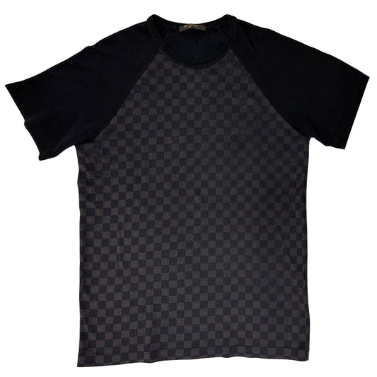 LOUIS VUITTON ルイ・ヴィトン 半袖Ｔシャツ ダミエ ブラック ブラウン コットン メンズ 【中古】