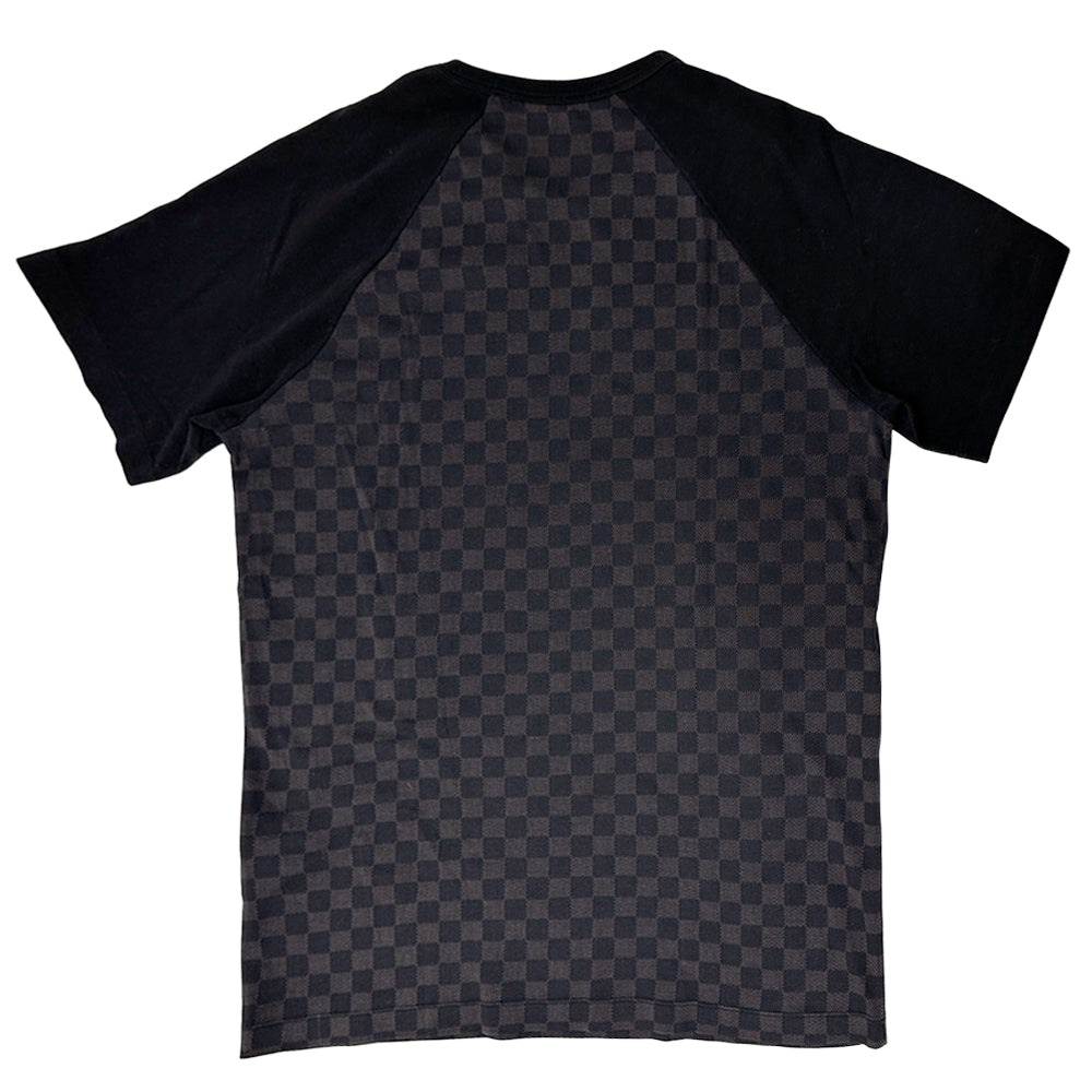 LOUIS VUITTON ルイ・ヴィトン 半袖Ｔシャツ ダミエ ブラック ブラウン コットン メンズ 【中古】