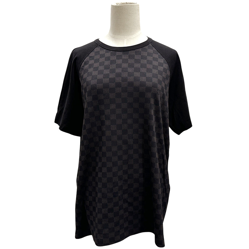 LOUIS VUITTON ルイ・ヴィトン 半袖Ｔシャツ ダミエ ブラック ブラウン コットン メンズ 【中古】