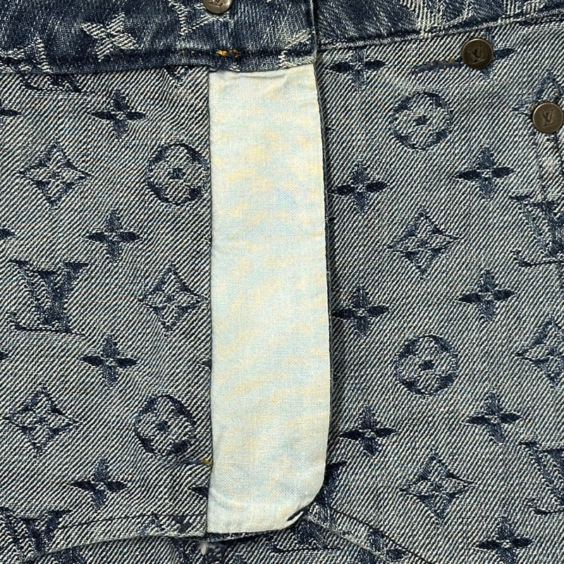 LOUIS VUITTON ルイ・ヴィトン ミニスカート スカート モノグラム デニム ブルー ホワイト コットン レディース 【中古】