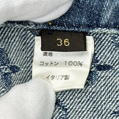 LOUIS VUITTON ルイ・ヴィトン ミニスカート スカート モノグラム デニム ブルー ホワイト コットン レディース 【中古】