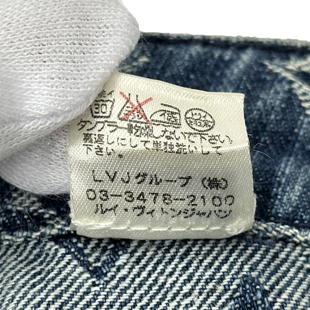 LOUIS VUITTON ルイ・ヴィトン ミニスカート スカート モノグラム デニム ブルー ホワイト コットン レディース 【中古】