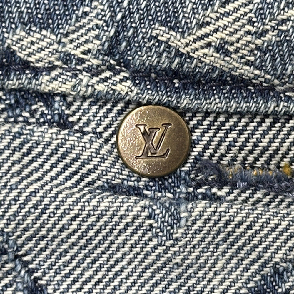 LOUIS VUITTON ルイ・ヴィトン ミニスカート スカート モノグラム デニム ブルー ホワイト コットン レディース 【中古】