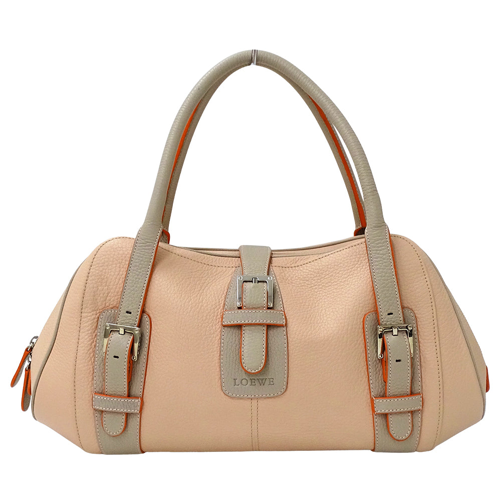 LOEWE ロエベ センダ ハンドバッグ ピンクベージュ レザー レディース 【中古】