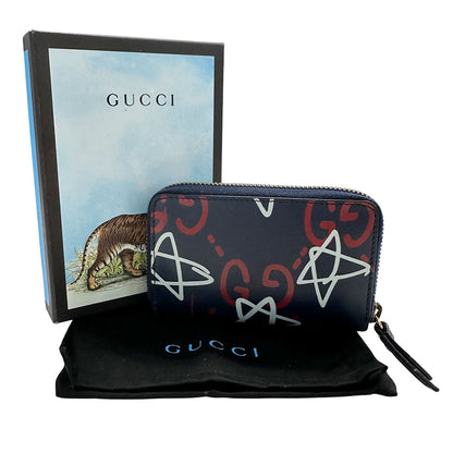 GUCCI グッチ コインケース ゴースト ネイビー 448465 レザー レディース メンズ 【中古】