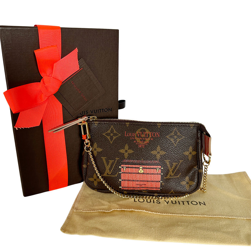 LOUIS VUITTON ルイ・ヴィトン ミニポシェット・アクセソワール　トランク＆ロック ポーチ モノグラム ブラウン M60417 モノグラムキャンバス レディース メンズ 【中古】