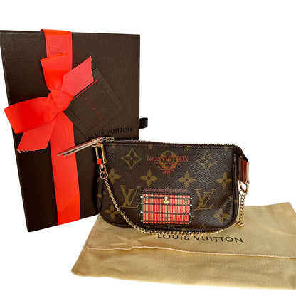 LOUIS VUITTON ルイ・ヴィトン ミニポシェット・アクセソワール　トランク＆ロック ポーチ モノグラム ブラウン M60417 モノグラムキャンバス レディース メンズ 【中古】