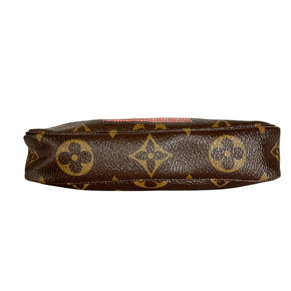 LOUIS VUITTON ルイ・ヴィトン ミニポシェット・アクセソワール　トランク＆ロック ポーチ モノグラム ブラウン M60417 モノグラムキャンバス レディース メンズ 【中古】