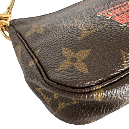 LOUIS VUITTON ルイ・ヴィトン ミニポシェット・アクセソワール　トランク＆ロック ポーチ モノグラム ブラウン M60417 モノグラムキャンバス レディース メンズ 【中古】