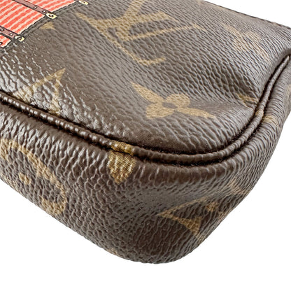 LOUIS VUITTON ルイ・ヴィトン ミニポシェット・アクセソワール　トランク＆ロック ポーチ モノグラム ブラウン M60417 モノグラムキャンバス レディース メンズ 【中古】