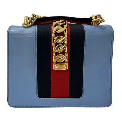 GUCCI グッチ シルヴィー ショルダーバッグ ブルー 431666 レザー レディース 【中古】