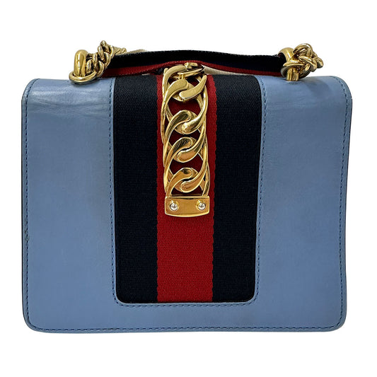 GUCCI グッチ シルヴィー ショルダーバッグ ブルー 431666 レザー レディース 【中古】