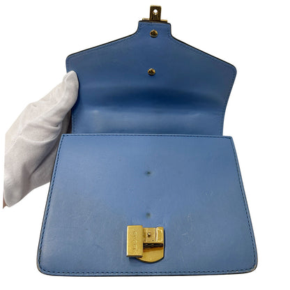 GUCCI グッチ シルヴィー ショルダーバッグ ブルー 431666 レザー レディース 【中古】
