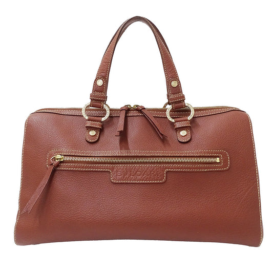 BVLGARI ブルガリ ハンドバッグ マキシレッタレ ブラウン レザー レディース メンズ 【中古】