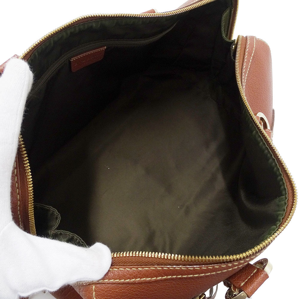 BVLGARI ブルガリ ハンドバッグ マキシレッタレ ブラウン レザー レディース メンズ 【中古】