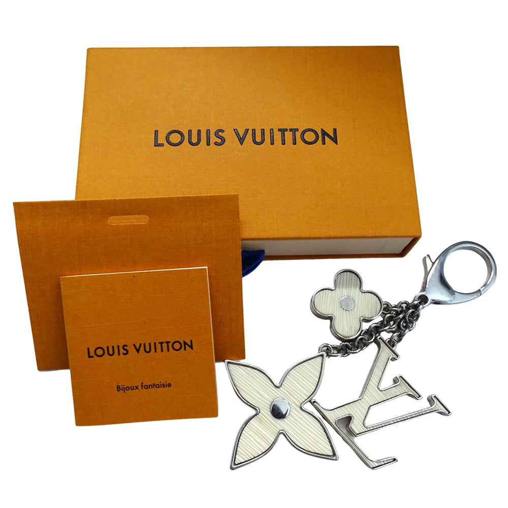 LOUIS VUITTON ルイ・ヴィトン ビジューサック・フルール ドゥ エピ チャーム メタル ホワイト シルバー レディース メンズ M65085 【中古】