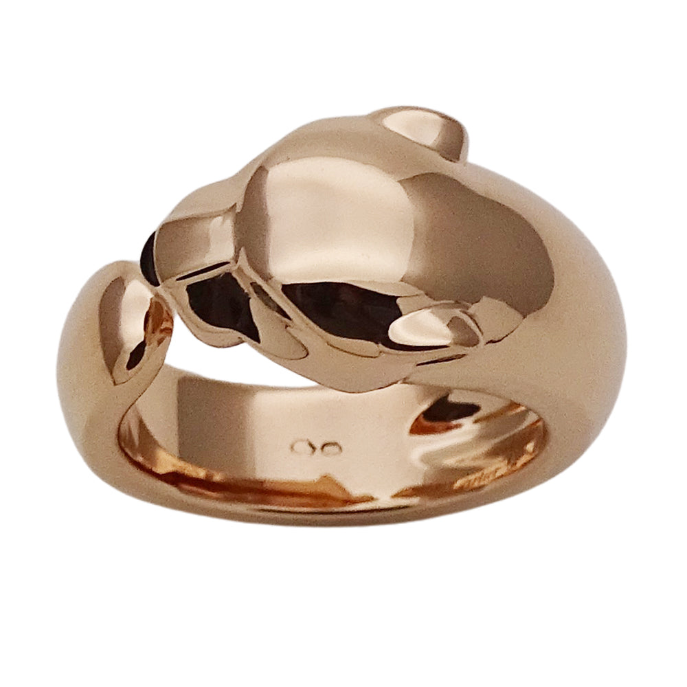 Cartier カルティエ パンテール ミディアム リング 指輪 750PG ピンクゴールド オニキス ツァボライト ガーネット #54 レディース 磨き済み 【中古】