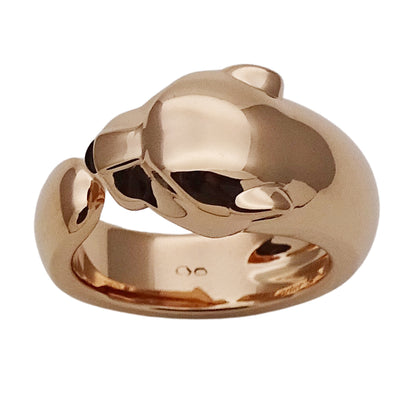 Cartier カルティエ パンテール ミディアム リング 指輪 750PG ピンクゴールド オニキス ツァボライト ガーネット #54 レディース 磨き済み 【中古】