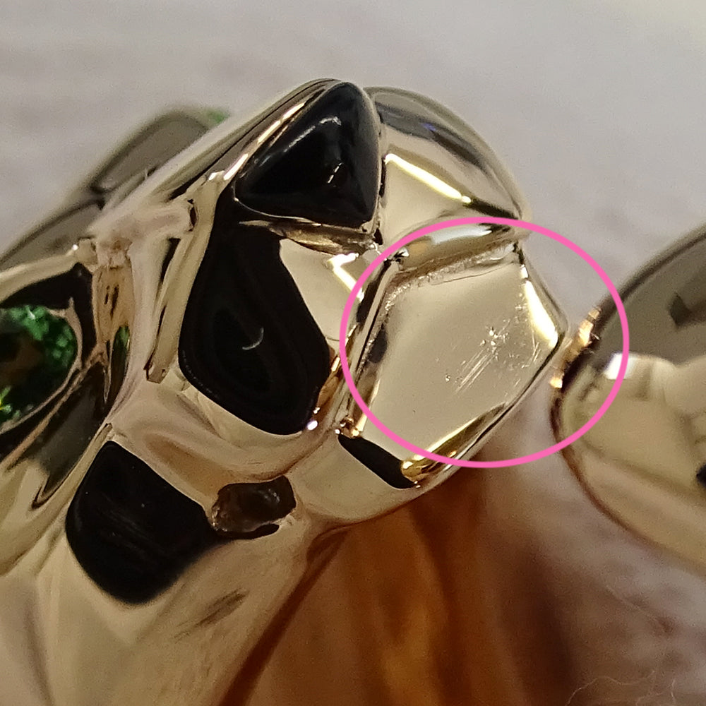 Cartier カルティエ パンテール ミディアム リング 指輪 750PG ピンクゴールド オニキス ツァボライト ガーネット #54 レディース 磨き済み 【中古】