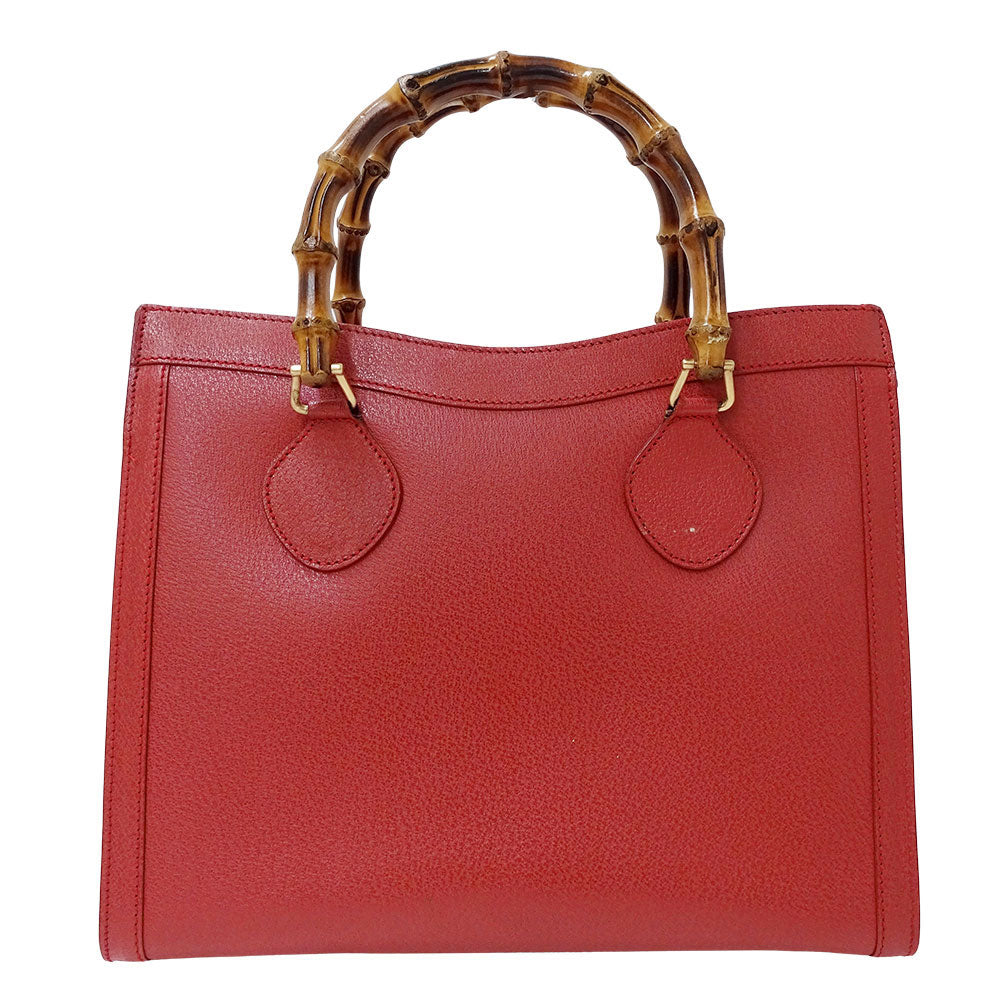 GUCCI グッチ ハンドバッグ バンブー レッド 002.2853.0260.0 レザー レディース 【中古】