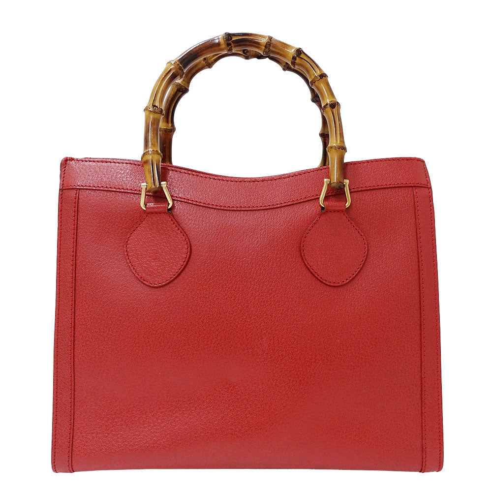 GUCCI グッチ ハンドバッグ バンブー レッド 002.2853.0260.0 レザー レディース 【中古】