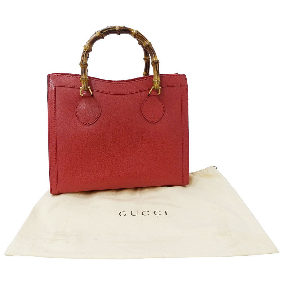 GUCCI グッチ ハンドバッグ バンブー レッド 002.2853.0260.0 レザー レディース 【中古】